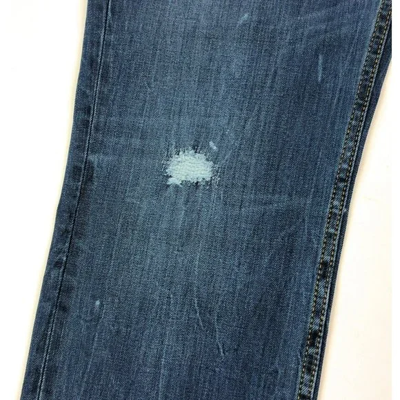 Levis 511 Slim Fit Tapered Leg Mens 36x34 Blue Jeans Distressed Denim Red Tab - Picture 2 of 12